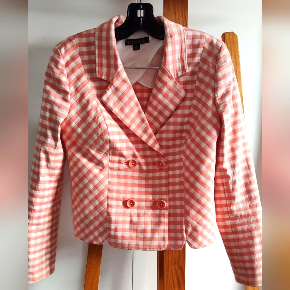 Brooks Brothers pink and white check cotton suit separates.